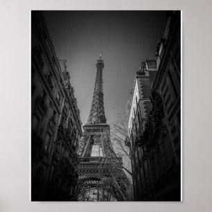 Affiche Photo de la Tour Eiffel en noir et blanc
