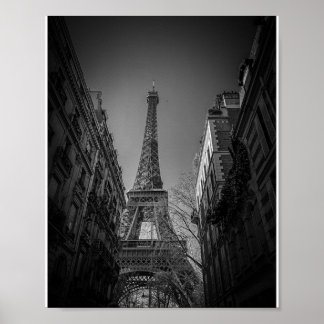 Affiche Photo de la Tour Eiffel en noir et blanc