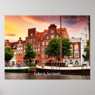 Affiche Photo de la ville de Lubeck Allemagne