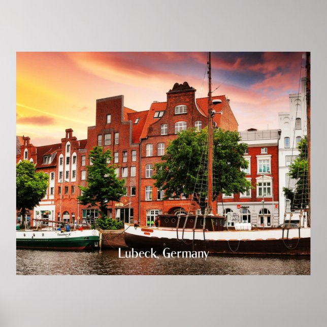 Affiche Photo de la ville de Lubeck Allemagne (Devant)