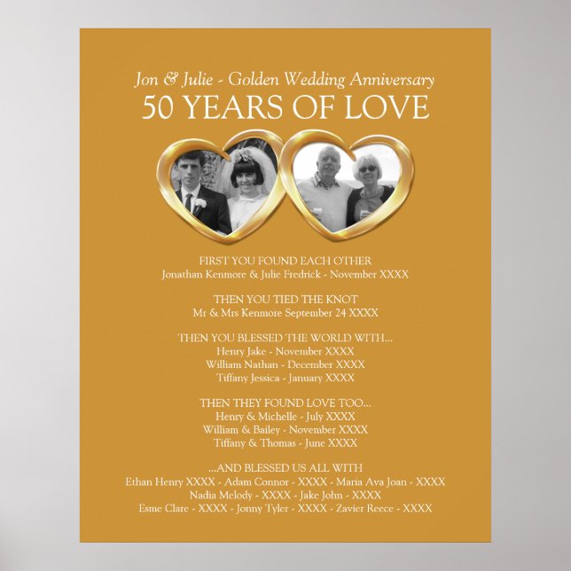 Affiche Photo de l'anniversaire de mariage d'or histoire d (Devant)