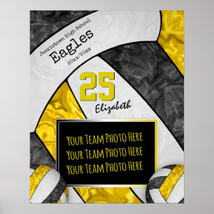 Affiche photo de l'équipe de volley-ball des filles en jau