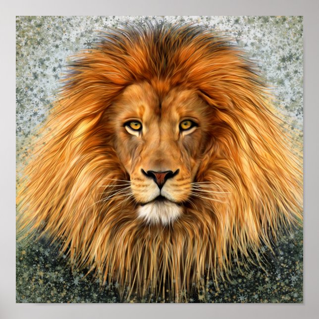 Affiche Photo de lion Peinture image (Devant)