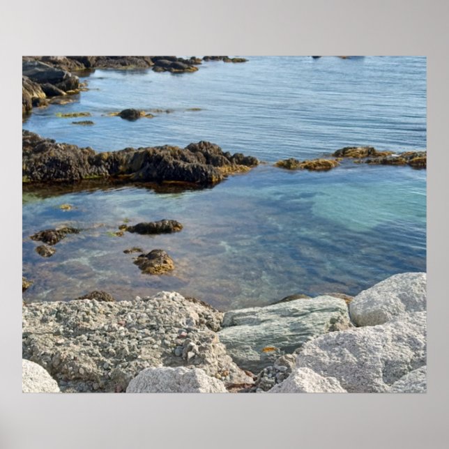 Affiche Photo de l'océan Atlantique translucide à marée ba (Devant)