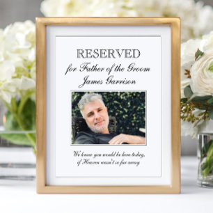 Affiche Photo de mariage à la mémoire du père du marié