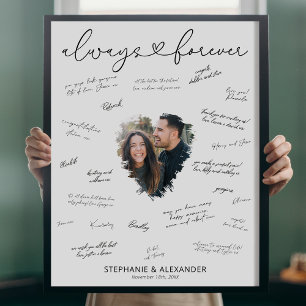 Affiche Photo de mariage avec signature des invités