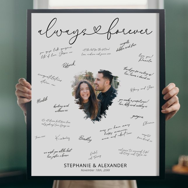 Affiche Photo de mariage avec signature des invités (Créateur téléchargé)