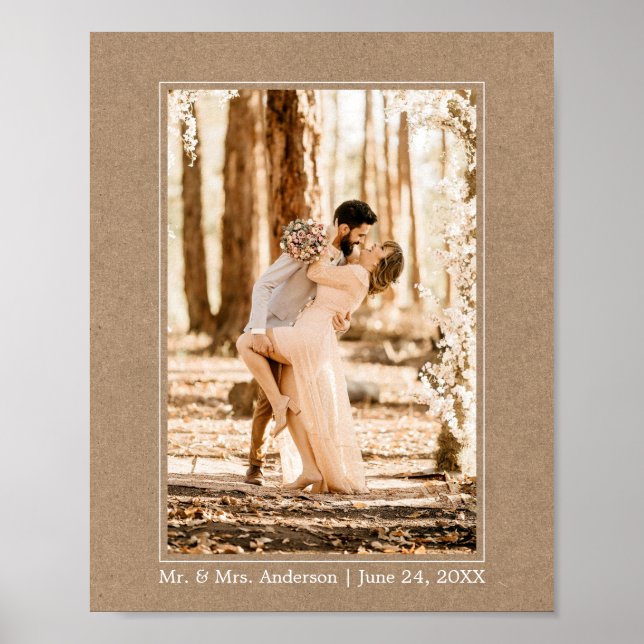 Affiche Photo de mariage de style kraft simple moderne (Devant)