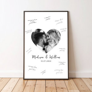 Affiche Photo de mariage d'invité signant