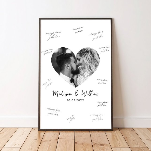 Affiche Photo de mariage d'invité signant (Créateur téléchargé)