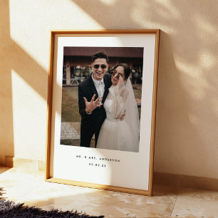 Affiche Photo de mariage minimaliste M. et Mme personnalis