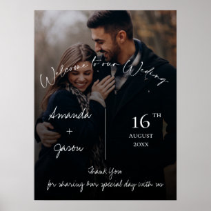Affiche Photo de mariage moderne avec texte superposé de b