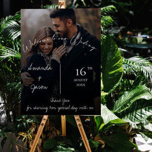 Affiche Photo de mariage moderne avec texte superposé de b