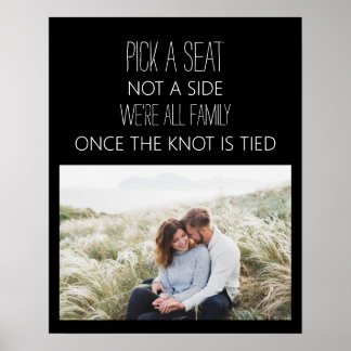 Affiche Photo de mariage noir et blanc Siège pas côté