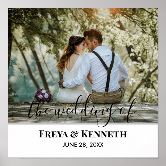 Affiche Photo de mariage personnalisé avec calligraphie mo (Devant)