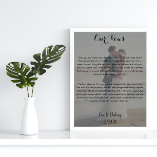 Affiche photo de mariage personnalisée avec les vœux de ma