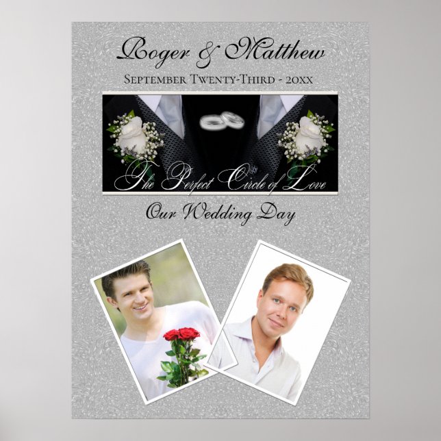 Affiche Photo de mariés Deux mariés Jour de mariage Tuxedo (Devant)