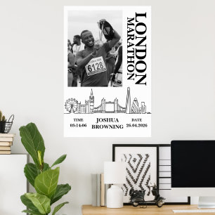 Affiche Photo de médaille personnalisée du marathon de Lon