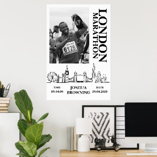 Affiche Photo de médaille personnalisée du marathon de Lon