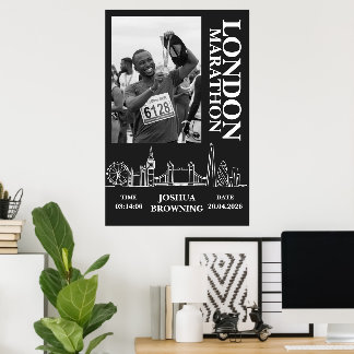 Affiche Photo de médaille personnalisée du marathon de Lon