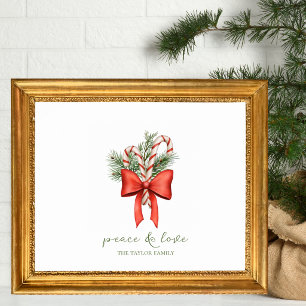 Affiche Photo de Noël avec un arc de canne à sucre vintage