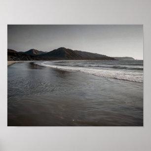 Affiche Photo de paysage côtier de plage océanique
