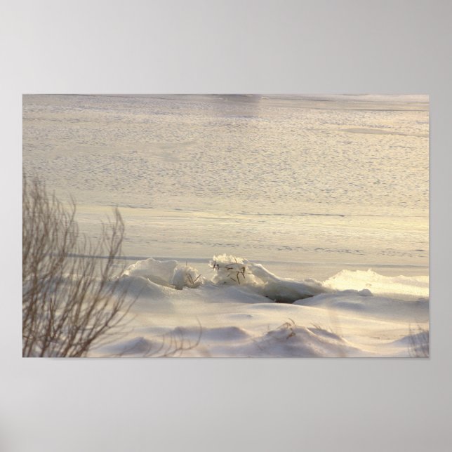 Affiche photo de paysage d'hiver sur l'eau (Devant)