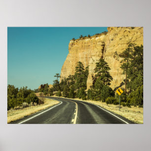 Affiche Photo de paysage routier aux États-Unis