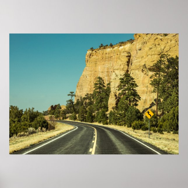 Affiche Photo de paysage routier aux États-Unis (Devant)