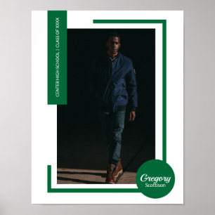 Affiche Photo de remise de diplôme moderne et vert
