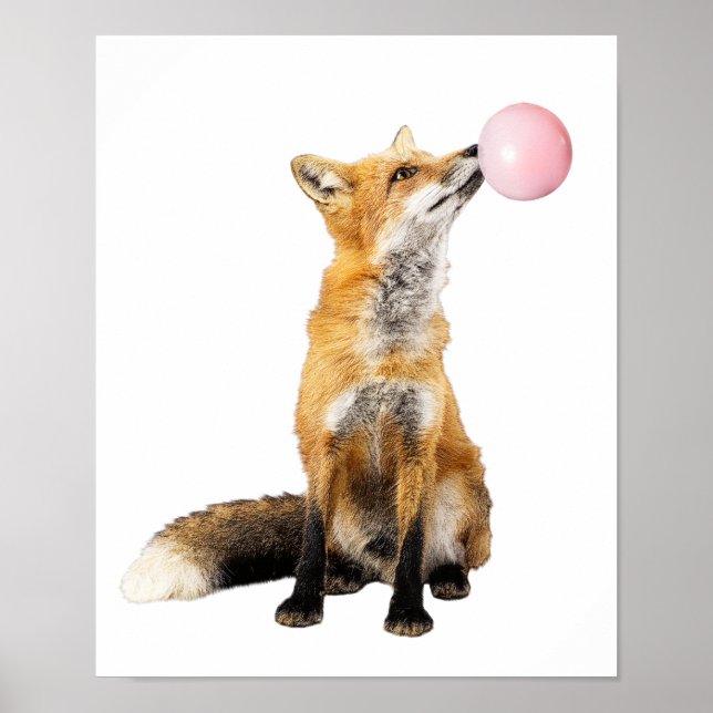 Affiche Photo de renard de crèche soufflant une bulle, ado (Devant)