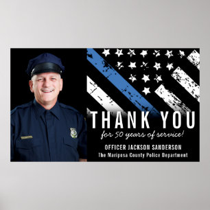 Affiche Photo de retraite de police personnalisable avec l