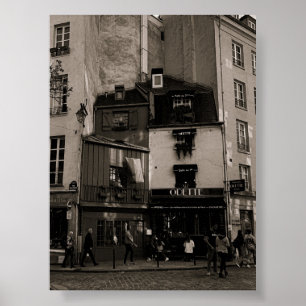 Affiche photo de rue en noir et blanc à paris