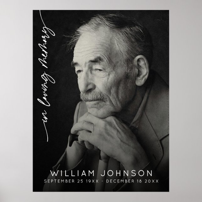 Affiche Photo de souvenir de funérailles en mémoire affect (Devant)