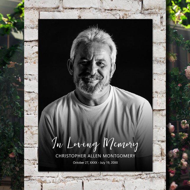 Affiche Photo de souvenir de mémoire aimante funérailles (In Loving Memory Photo Memorial Funeral Poster - INSTANT DOWNLOAD or PRINTED (framed, too))