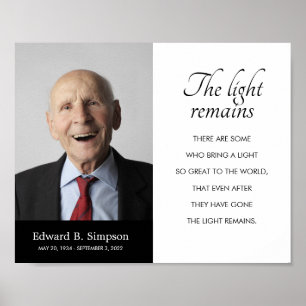 Affiche Photo de souvenir funéraire La Lumière demeure