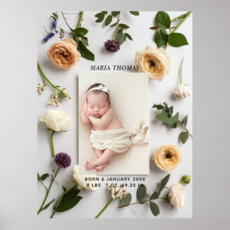 Affiche Photo de statistiques de naissance de nouveau-né a