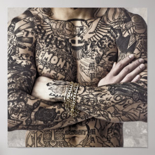Affiche Photo de tatouage corporel masculin