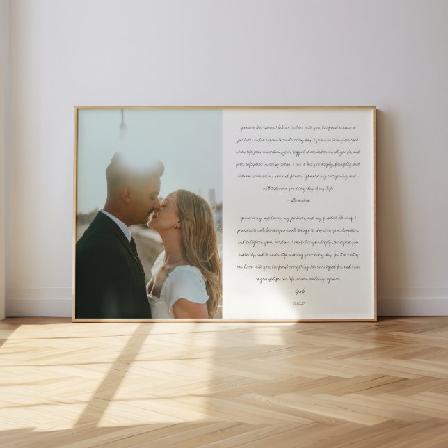 Affiche Photo de texte de vœux de mariage minimaliste mode (Créateur téléchargé)