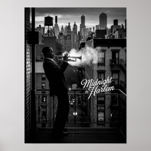 Affiche Photo de trompettiste de Midnight In Harlem (Devant)
