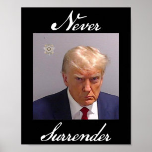 Affiche Photo de Trump Ne jamais abandonner 