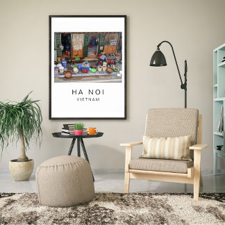 Affiche Photo de voyage de rue de Hanoi Vietnam Nourriture