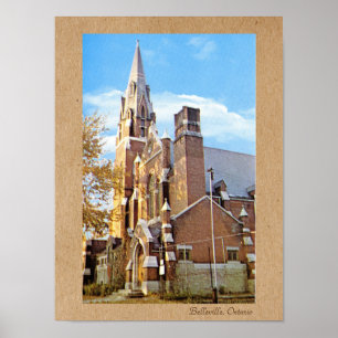Affiche Photo d'église vintage des années 1970