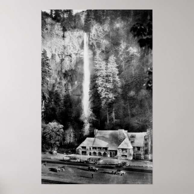 Affiche Photo des chutes Multnomah et de la loge (Devant)