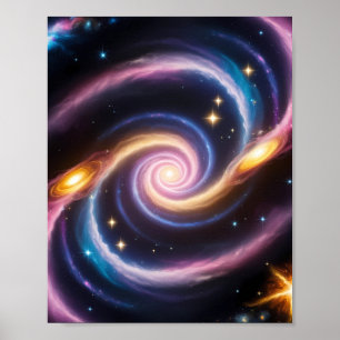 Affiche Photo d'étoiles et de galaxies de différentes coul