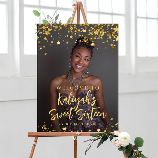 Affiche Photo douce moderne 16 party bienvenue (Créateur téléchargé)