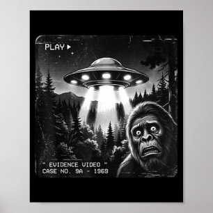 Affiche Photo drôle de bigfoot alien ufo vintage preuve