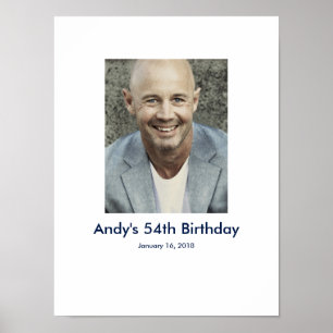 Affiche Photo du 54e anniversaire personnalisée Connexion