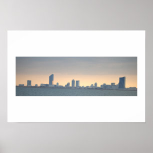 Affiche photo du coucher de soleil d'Atlantic City