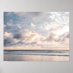 Affiche Photo du coucher de soleil sur la plage à San Dieg